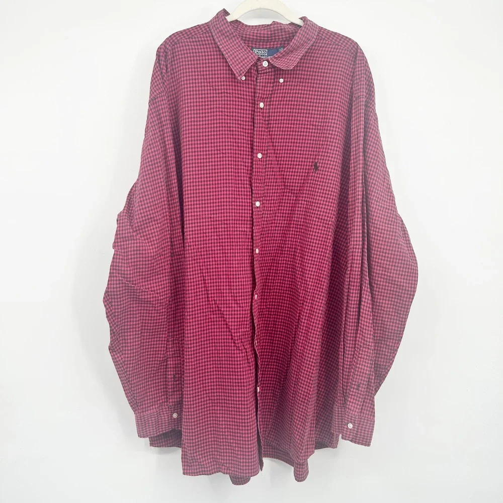 Polo Ralph Lauren Mens Bundle Lot (2) Linen Cotton Button‎ Down Shirts 4XL Tall